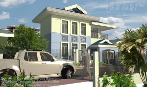 Blue Traditional Classical 2 Storey - 3 Bedroom House in Jaro, Iloilo